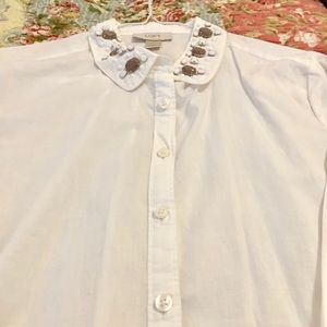 Loft Ladies Embellished Long Sleeve Button Down